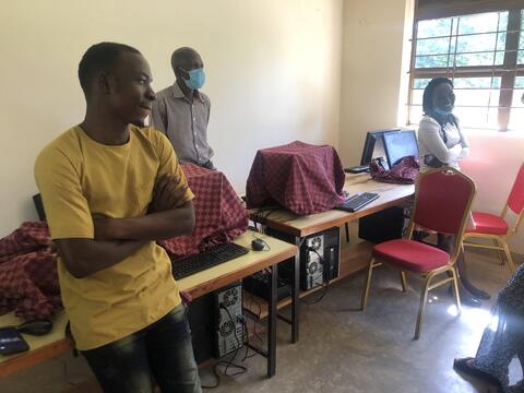 Instructors of Kiwoko Nursing and Lab in the computer lab