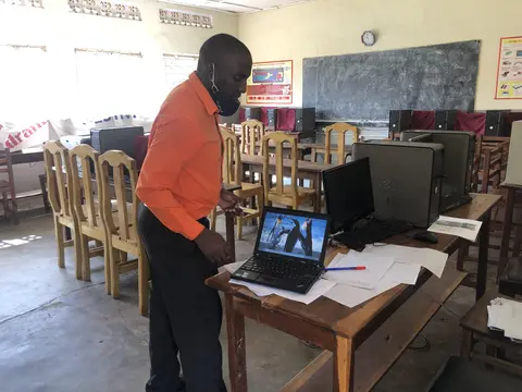 Mr. Ssendegeya in Luteete SS lab